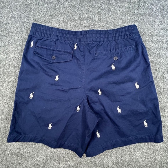 Polo Ralph Lauren Shorts Mens Sz 20 Navy Blue All Over Print Pony Logo NWoT - Picture 3 of 8